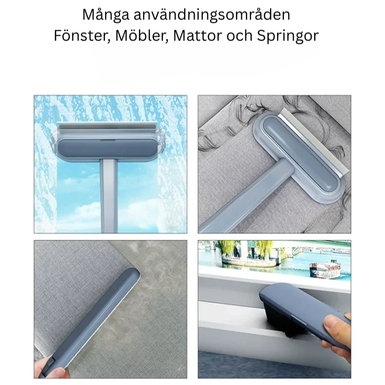 Städborste för djurhår och fönster